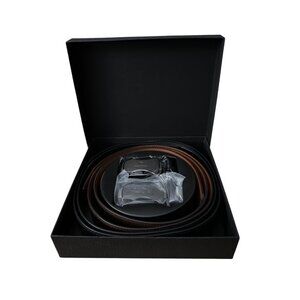 Bostenten Black &‎ Brown Leather Ratchet Belts & Buckles 50 Inches Men's